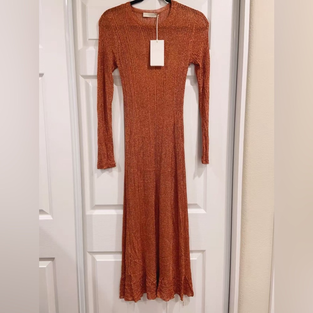 NWT $690 Ulla Johnson Simone Long Sleeve Rib Sweater Dress - Picture 4 of 7